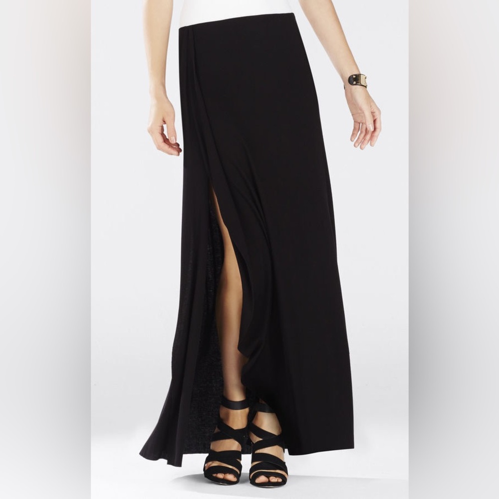 BCBGMaxazrua side slit ruffle maxi skirt.